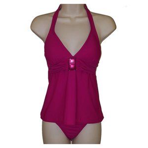 2 Bamboo pink halter tankini 32B/C M